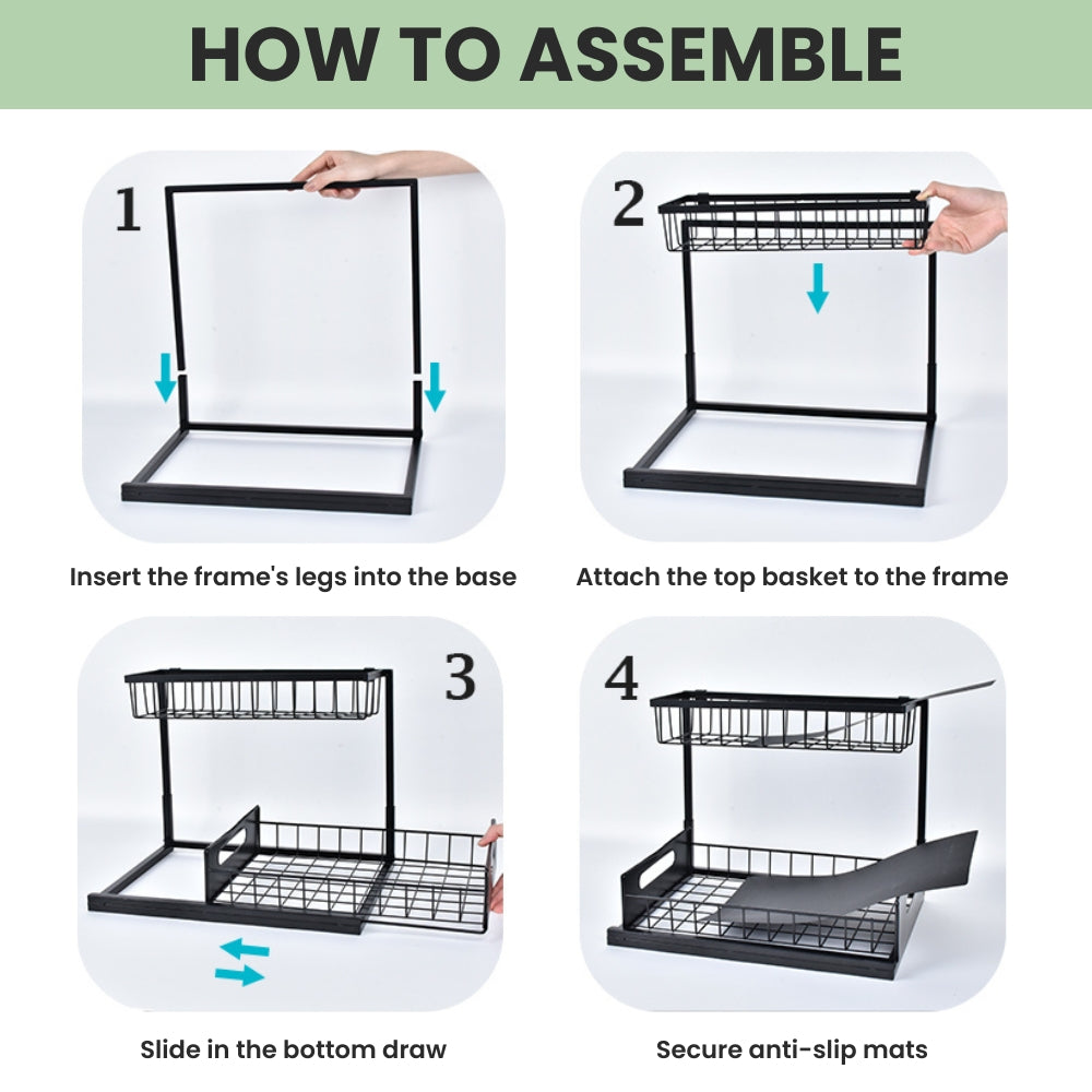 L-Shaped Under Sink Organizer