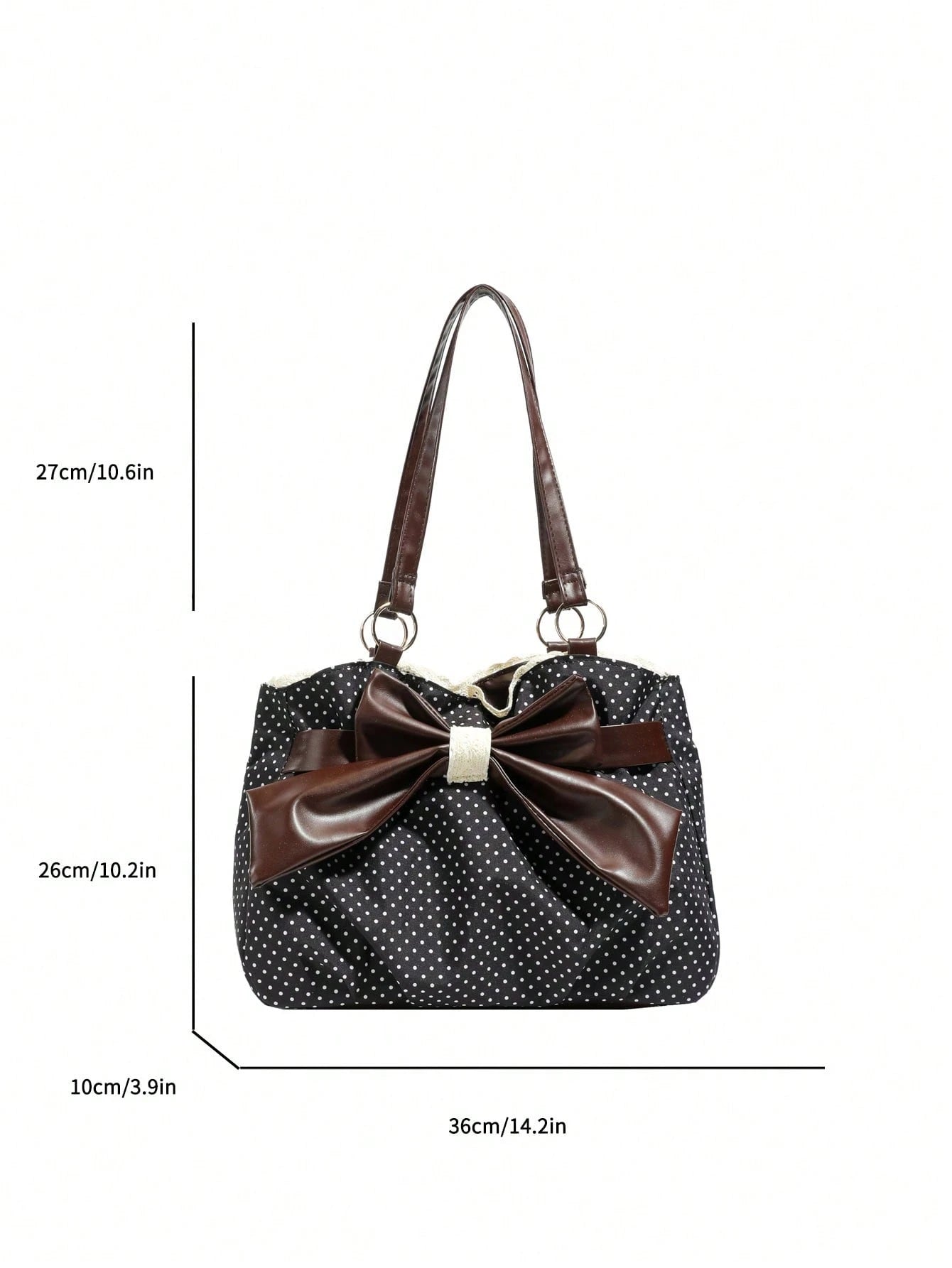 Large Polka Dot Ruffle Tote Bag