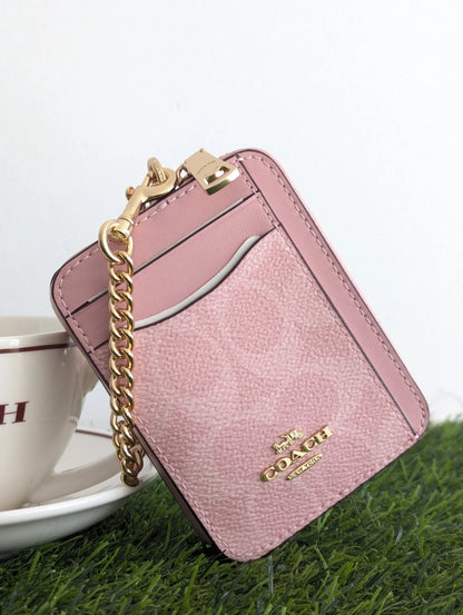 Coach Card Holder Powder Pink