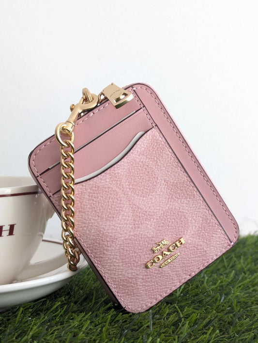 Coach Card Holder Powder Pink
