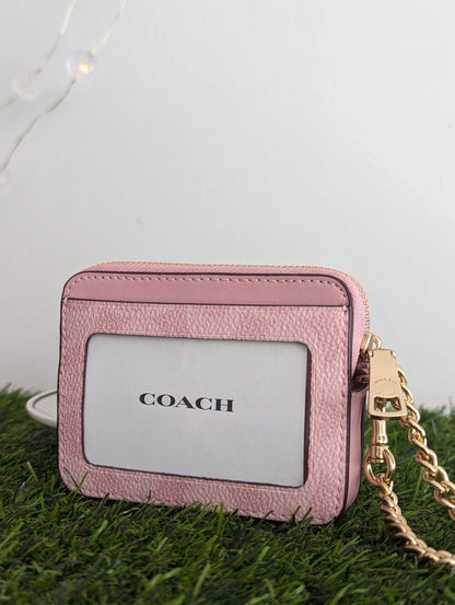 Coach Card Holder Powder Pink