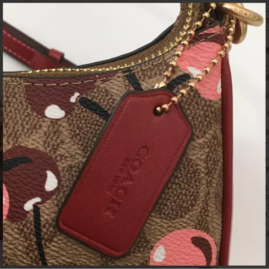 Teri Shoulder Bag Signature Canvas Cherry Print
