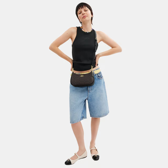 Coach Teri Shoulder Bag - Brown & Beige