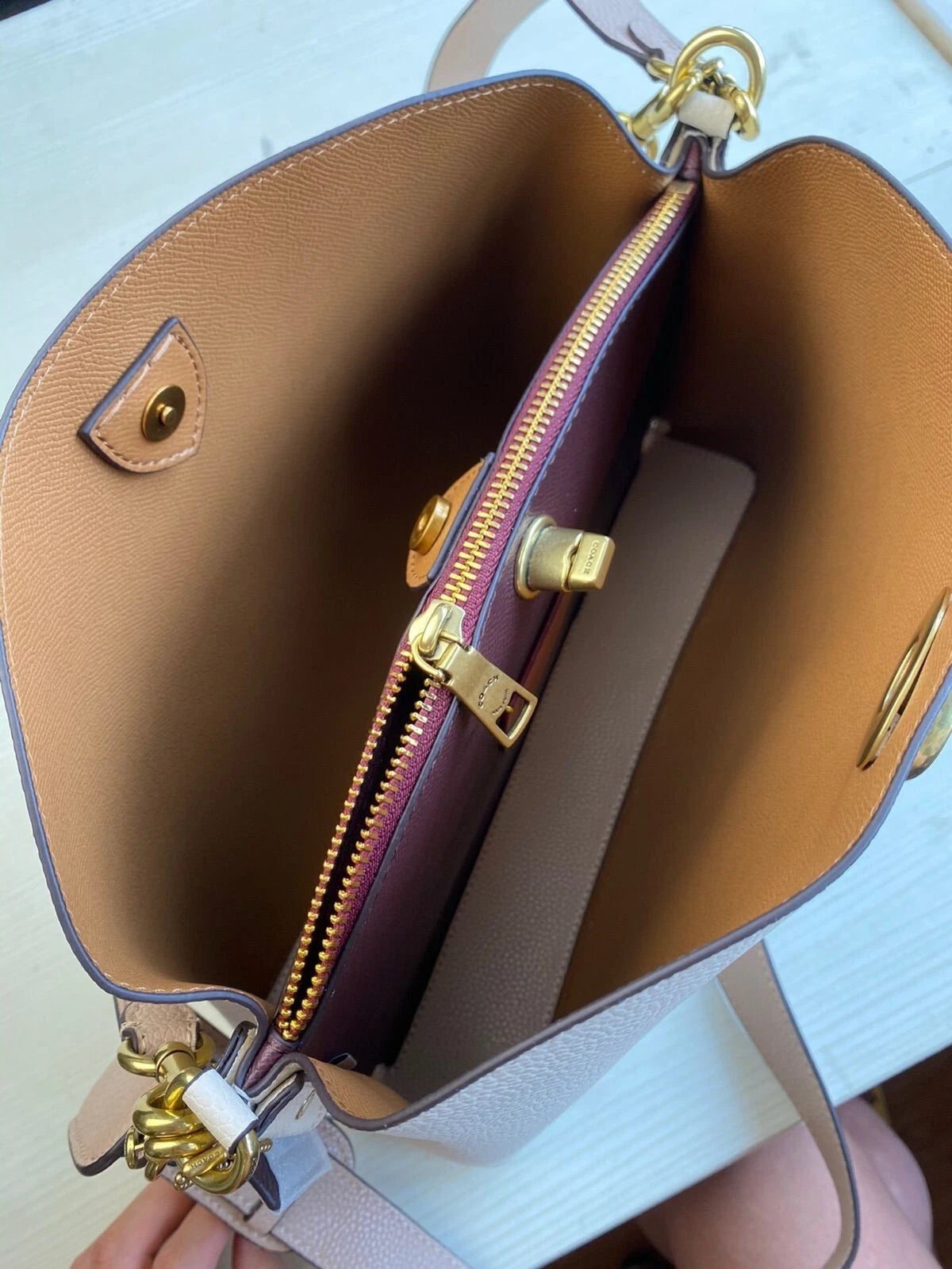 COACH Willow Shoulder Bag White Women's Bags