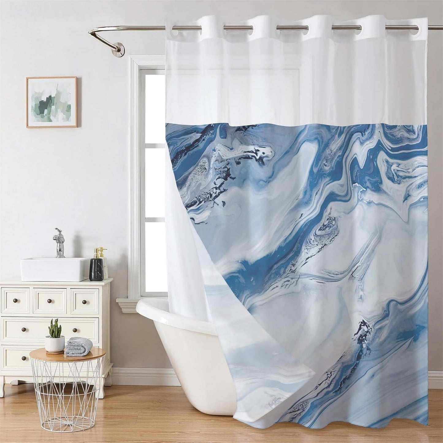 (Size Variants)Snap In Shower Curtain
