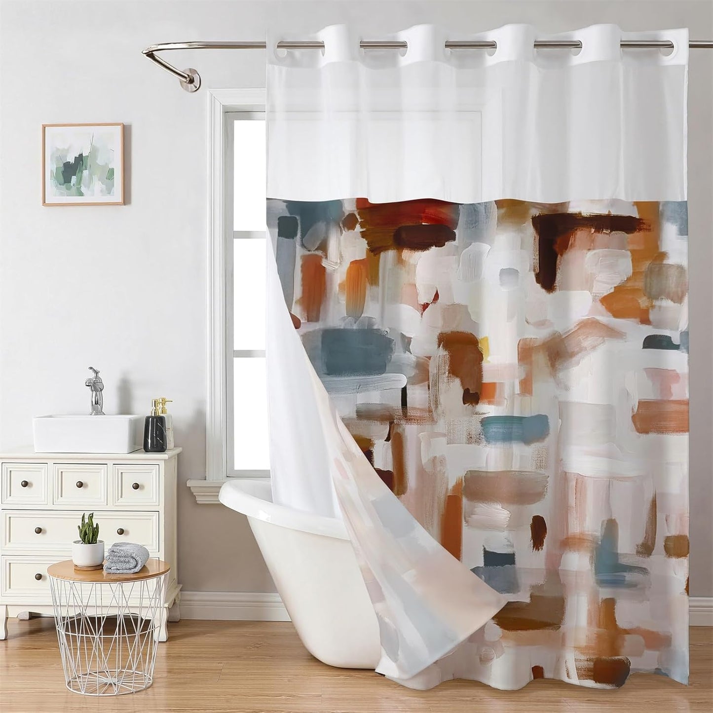 (Size Variants)Snap In Shower Curtain