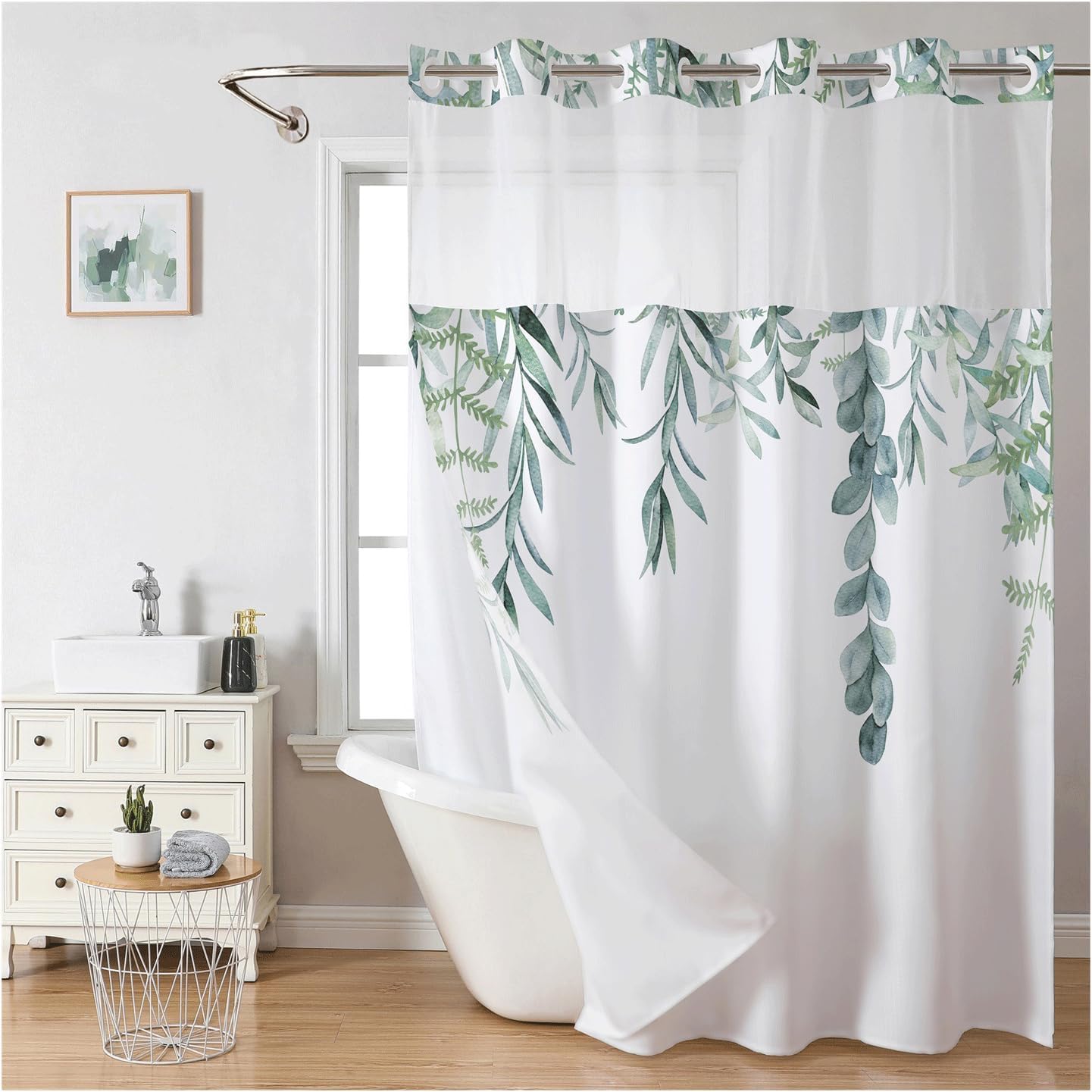 (Size Variants)Snap In Shower Curtain