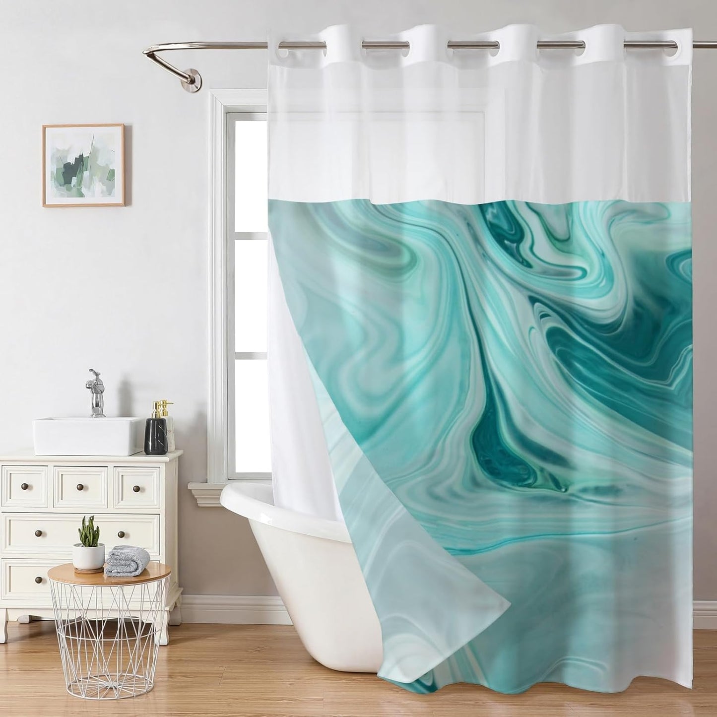 (Size Variants)Snap In Shower Curtain