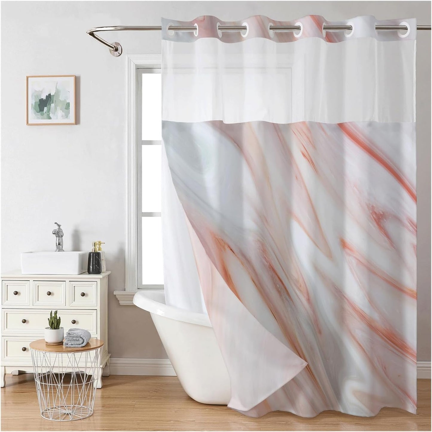 (Size Variants)Snap In Shower Curtain