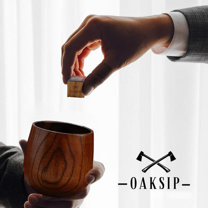 Oaksip - Wooden Whiskey & Bourbon Drinking Glass Tumbler Cup