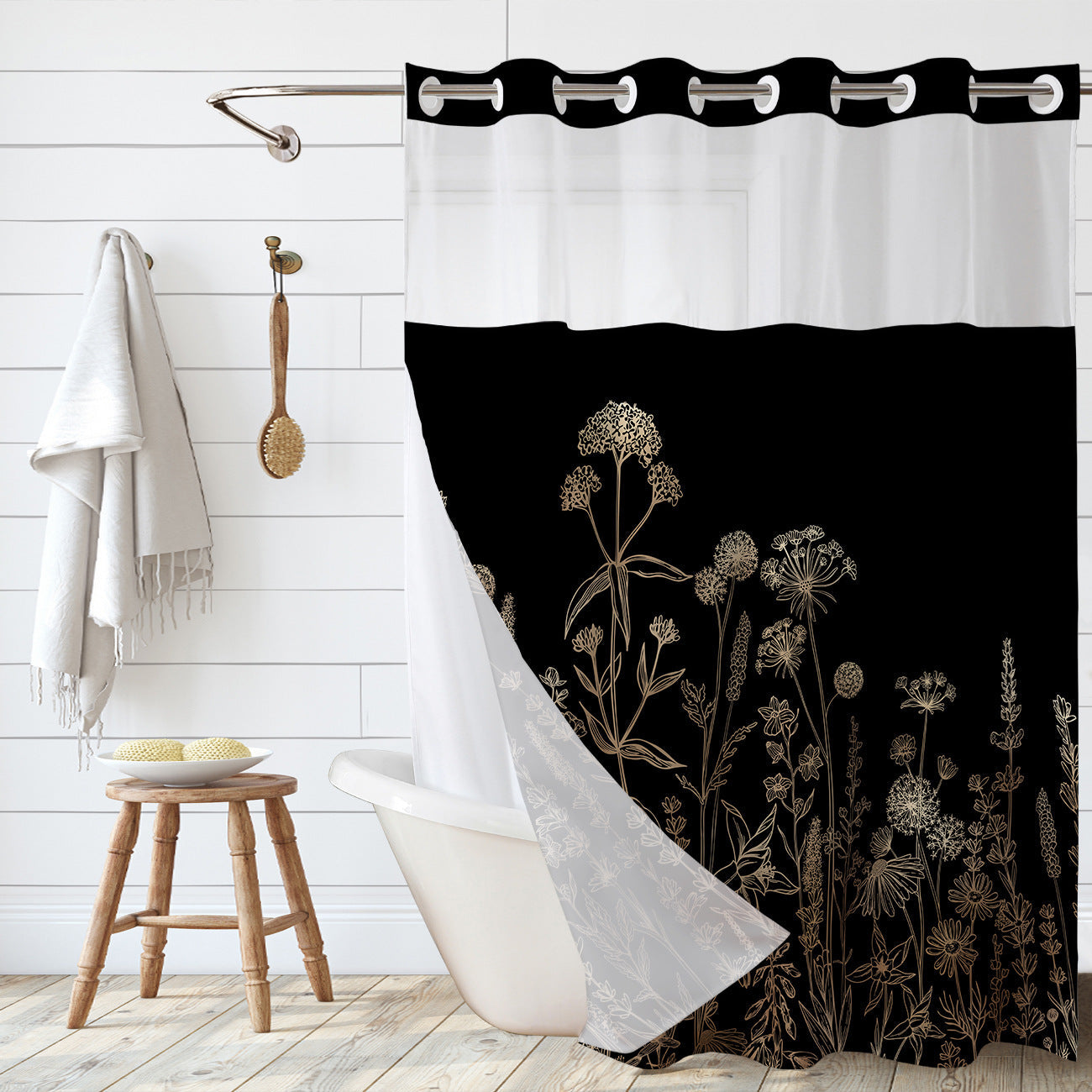 Snap In Shower Curtain