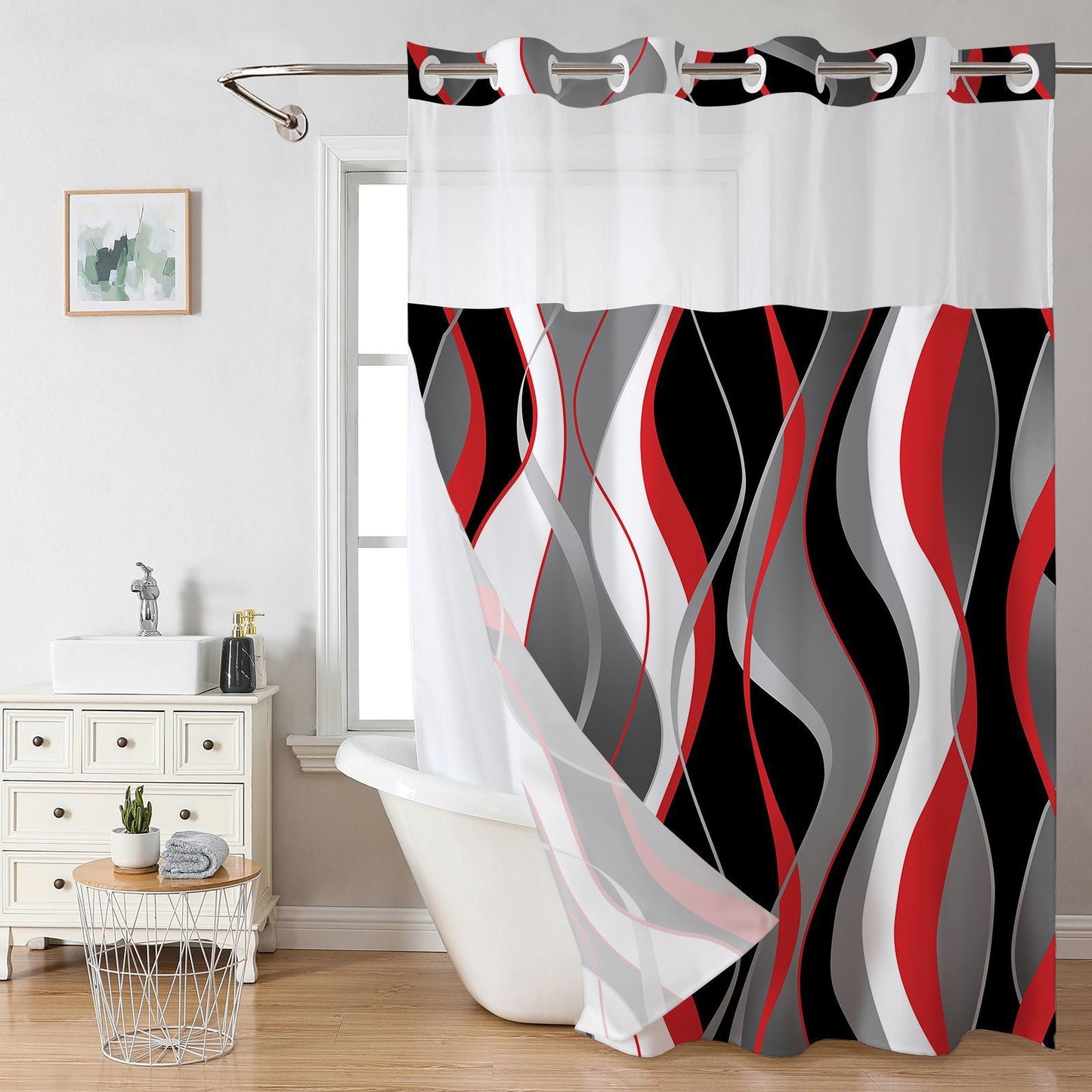 Snap In Shower Curtain