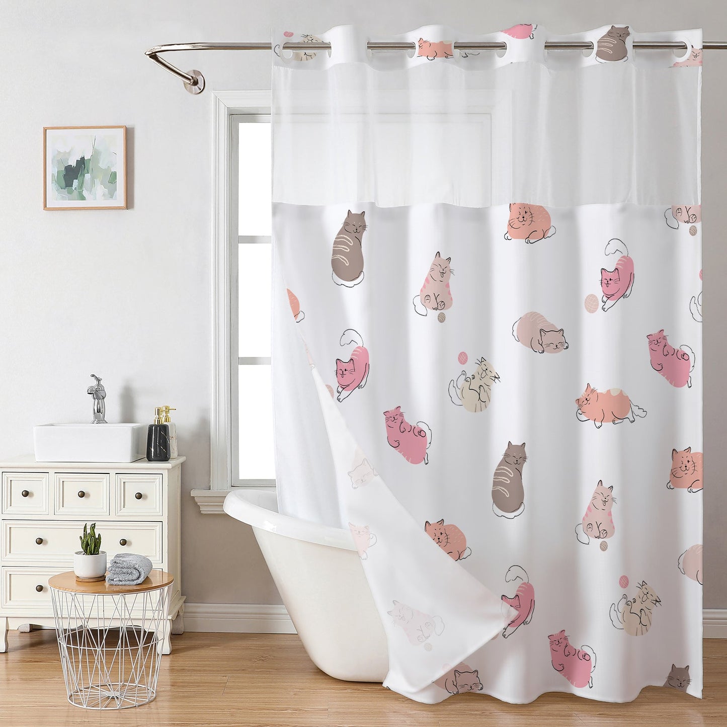 Snap In Shower Curtain