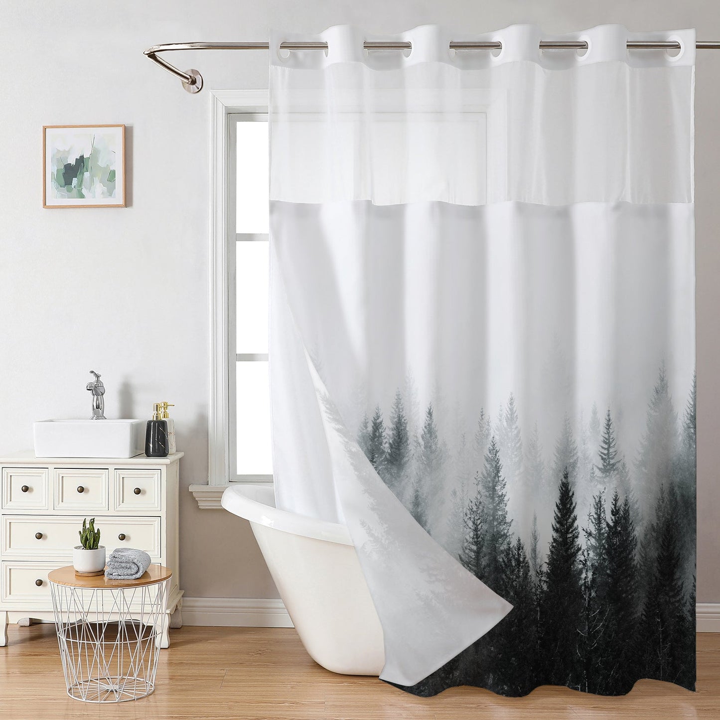 Snap In Shower Curtain
