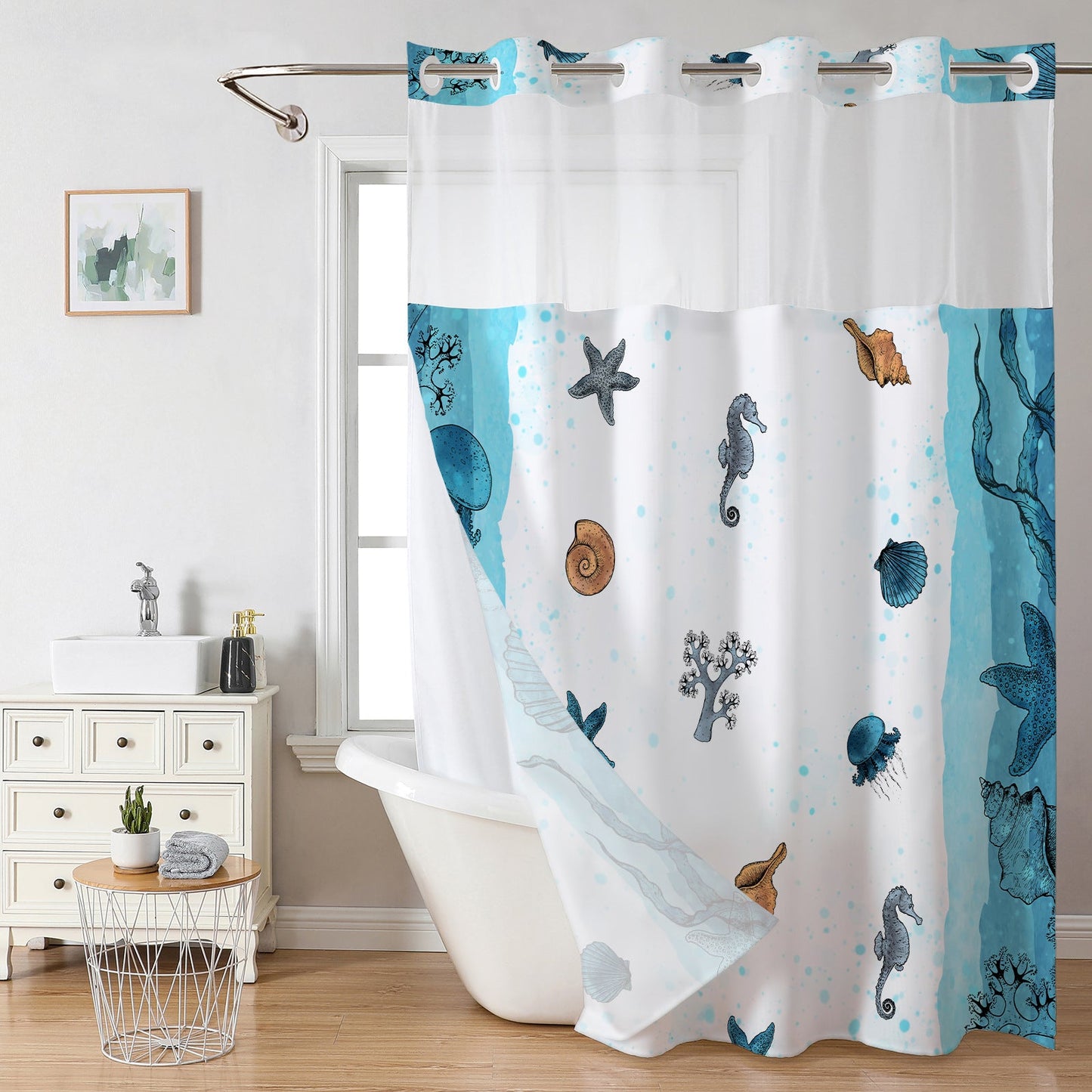 Snap In Shower Curtain