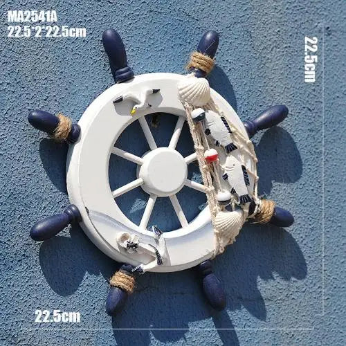 23CM Wood Boat Steering Wheel Decor