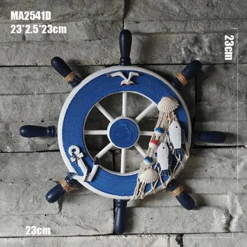 23CM Wood Boat Steering Wheel Decor
