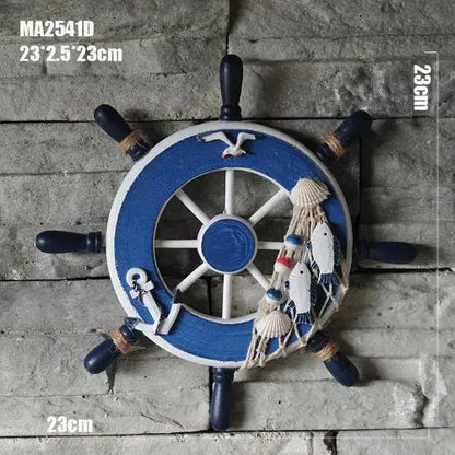 23CM Wood Boat Steering Wheel Decor