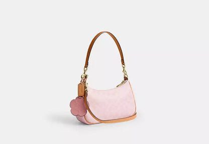 Pink Teri Shoulder Bag In Signature Canvas