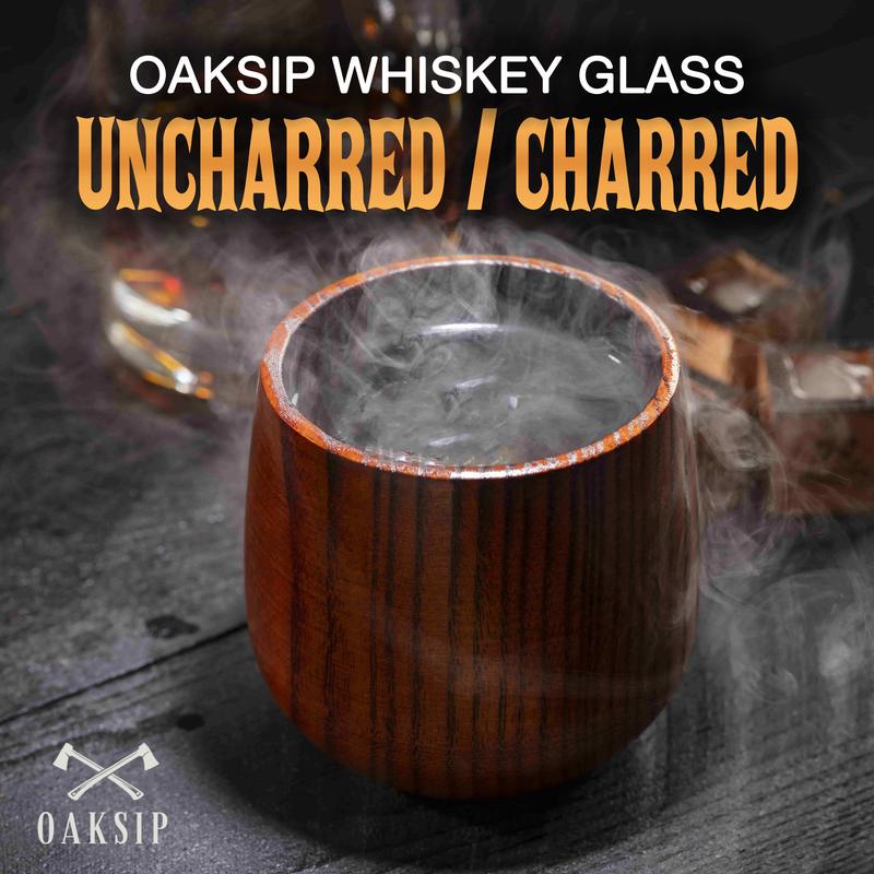 Oaksip - Wooden Whiskey & Bourbon Drinking Glass Tumbler Cup
