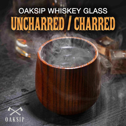 Oaksip - Wooden Whiskey & Bourbon Drinking Glass Tumbler Cup