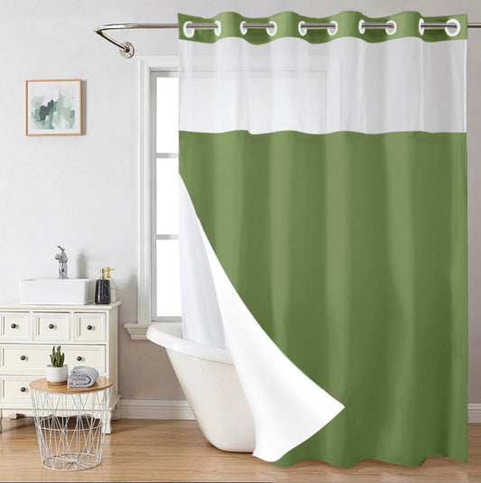(Size Variants)Snap In Shower Curtain