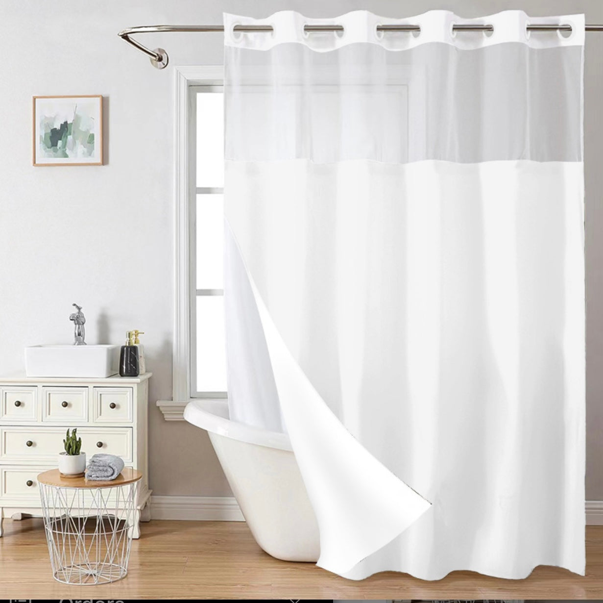 (Size Variants)Snap In Shower Curtain